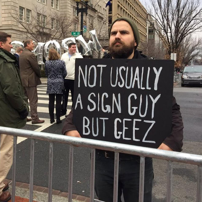 Hilariously polite protest sign.