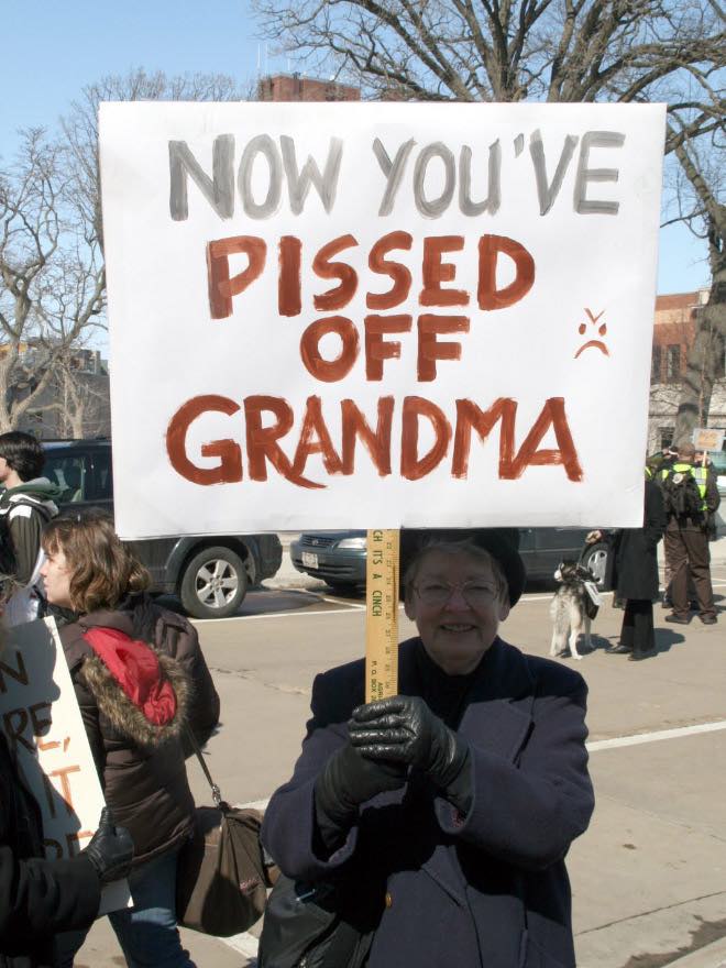 Hilariously polite protest sign.