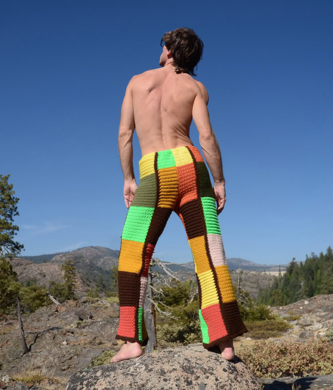 Crocheted pants.