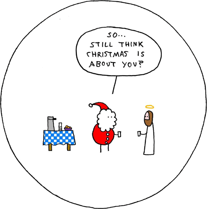 Christmas cartoon by Hugleikur Dagsson.