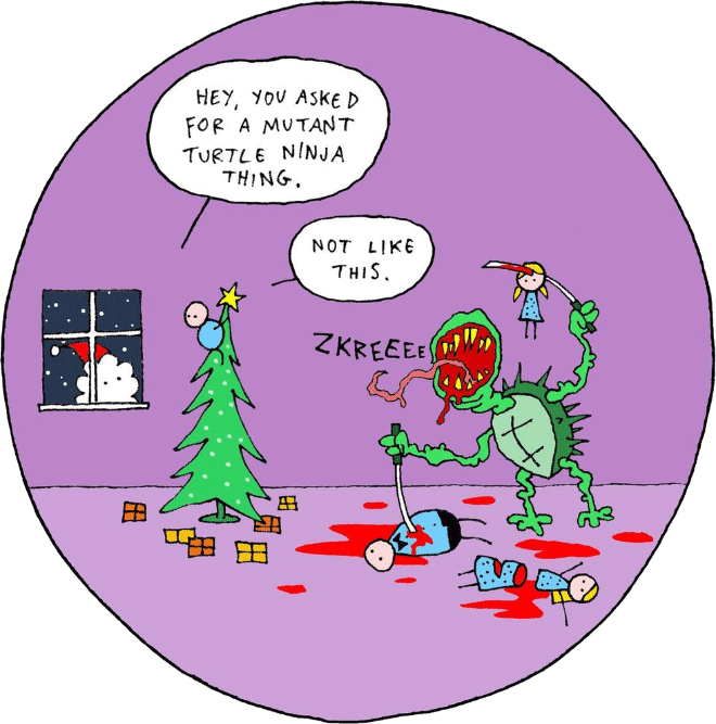 Christmas cartoon by Hugleikur Dagsson.