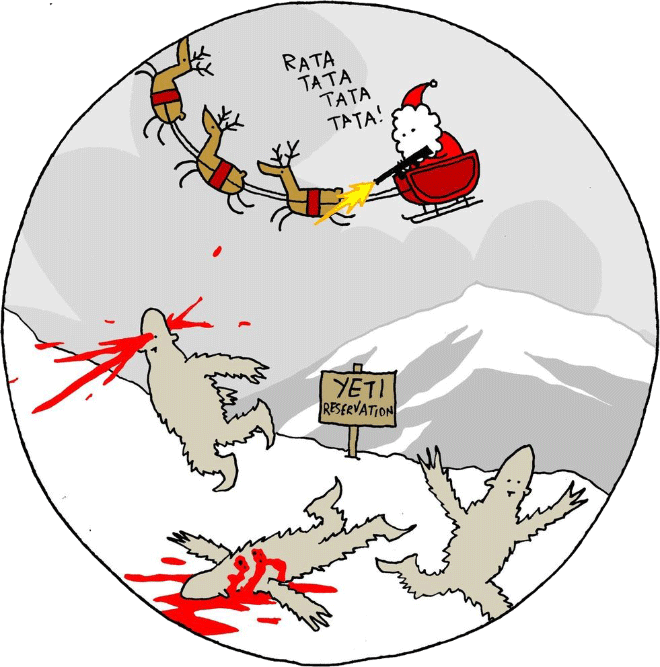 Christmas cartoon by Hugleikur Dagsson.