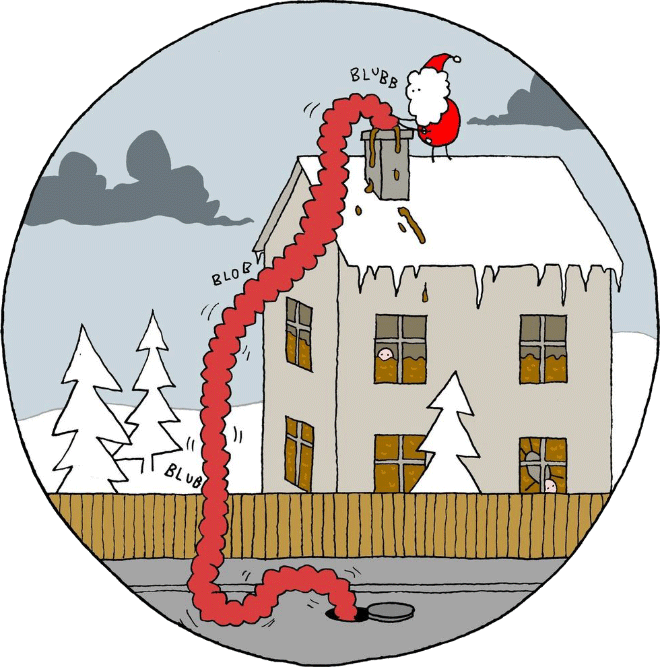 Christmas cartoon by Hugleikur Dagsson.