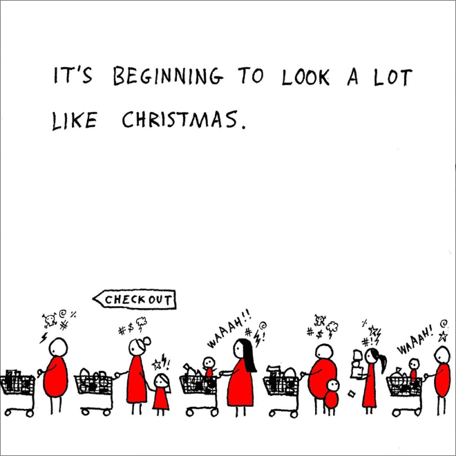 Christmas cartoon by Hugleikur Dagsson.