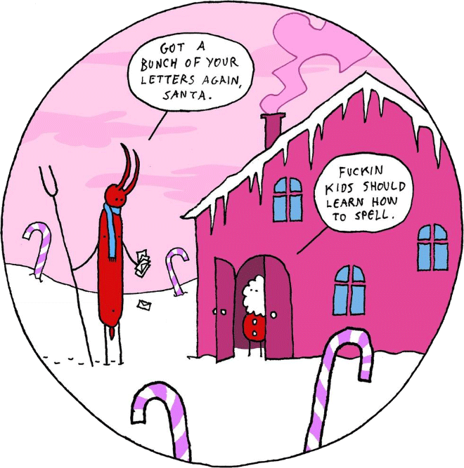 Christmas cartoon by Hugleikur Dagsson.