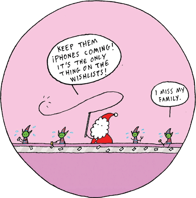 Christmas cartoon by Hugleikur Dagsson.