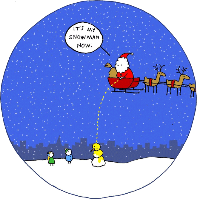 Christmas cartoon by Hugleikur Dagsson.