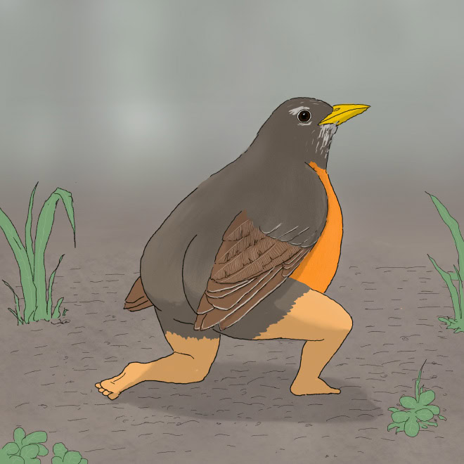 Extremely accurate bird drawing.