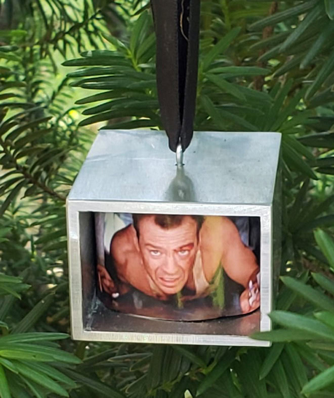 Die Hard Christmas tree ornament.