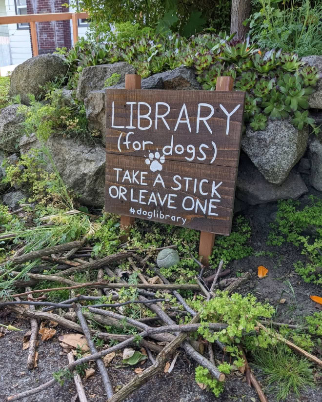 Dog stick library.