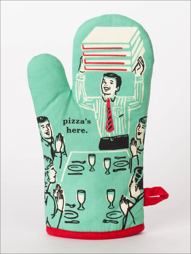 Funny oven mitt.