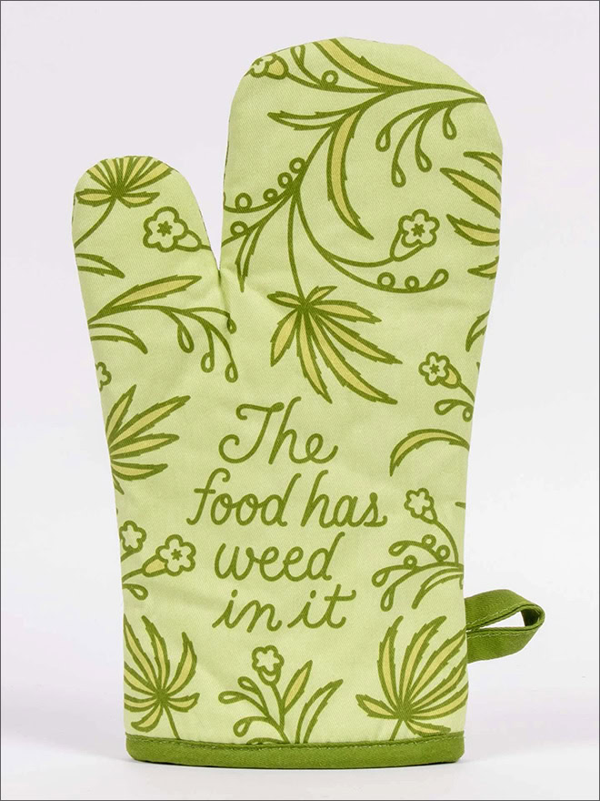 Funny oven mitt.