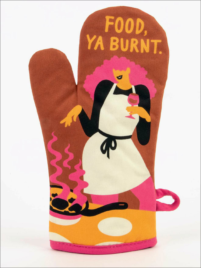 Funny oven mitt.