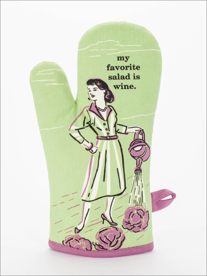 Funny oven mitt.