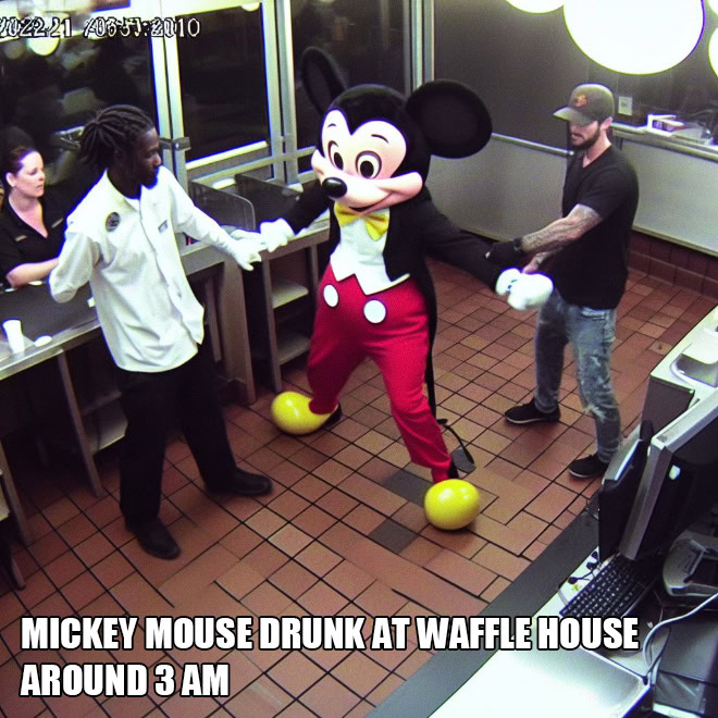 The secret life of Mickey Mouse, according to AI.