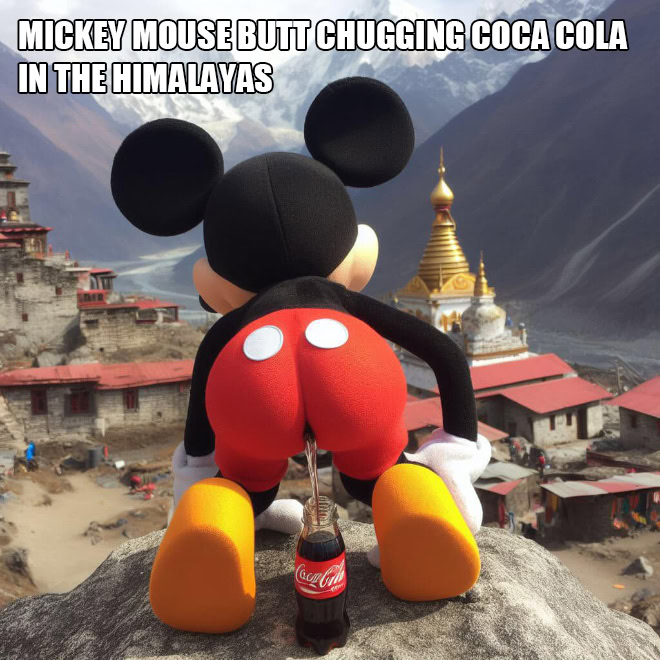 The secret life of Mickey Mouse, according to AI.