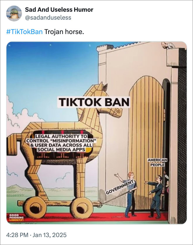 #TikTokBan Trojan horse.