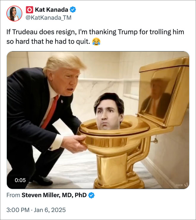 If Trudeau does resign, I'm thanking Trump for trolling him so hard that he had to quit.