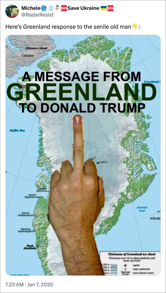 Here’s Greenland response to the senile old man