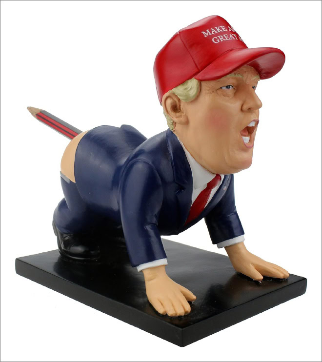 Trump pen holder.