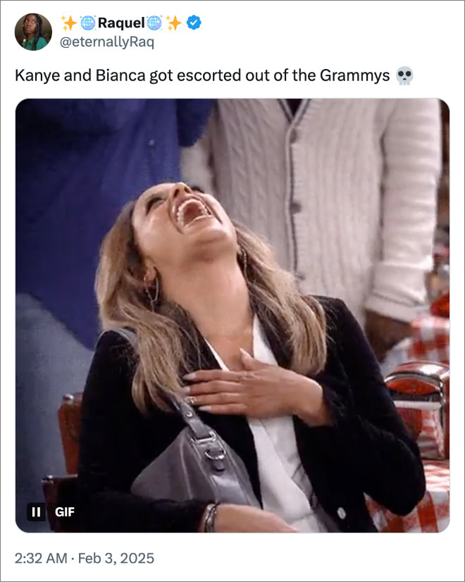 Kanye and Bianca got escorted out of the Grammys