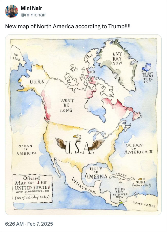 New map of North America according to Trump!!!!