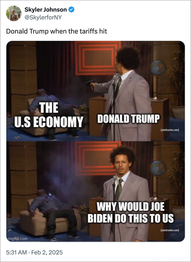 Donald Trump when the tariffs hit